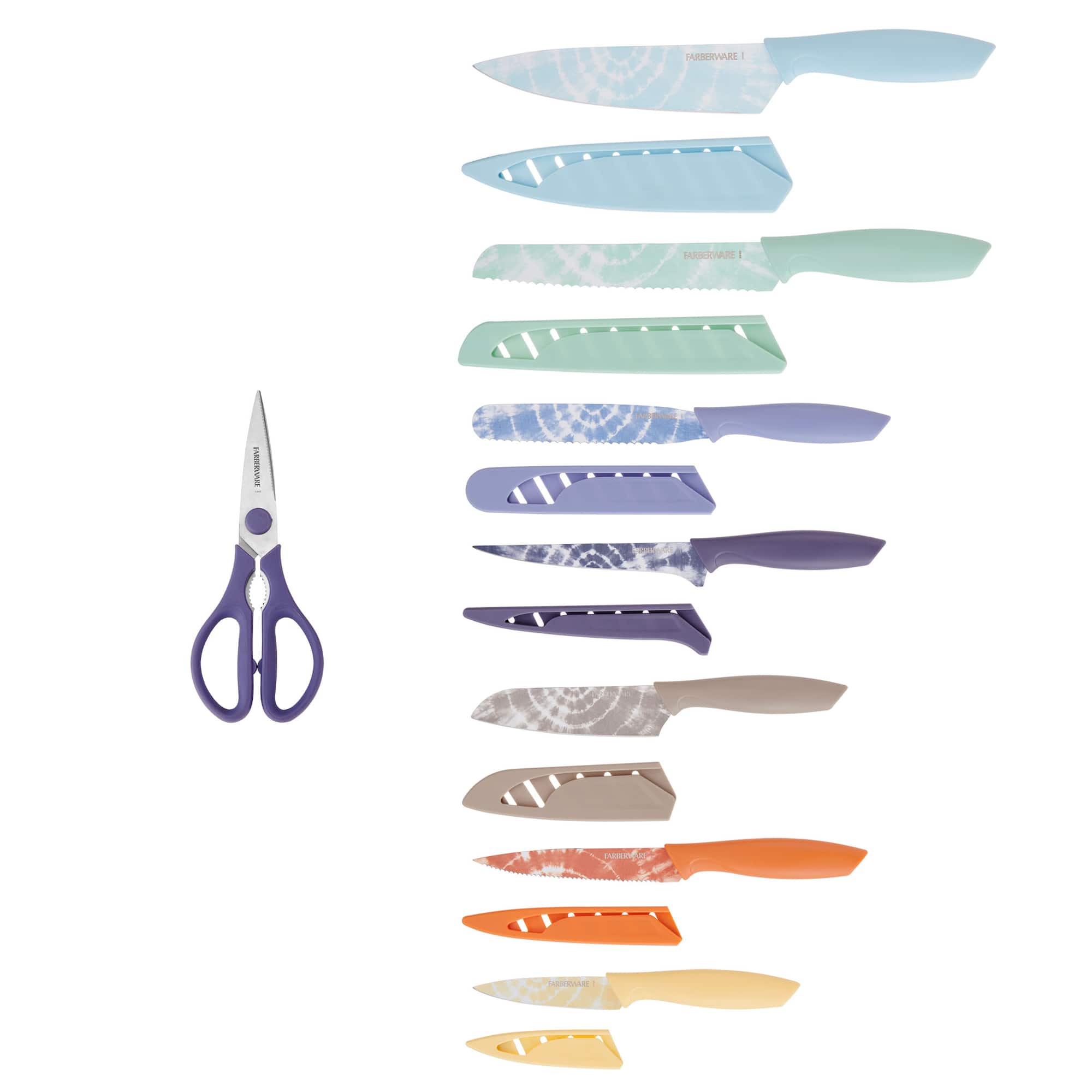 Farberware Tie-Dye Pattern Knife Set